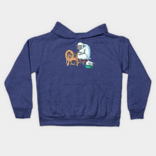 Ewe at the Spinning Wheel Kids Hoodie